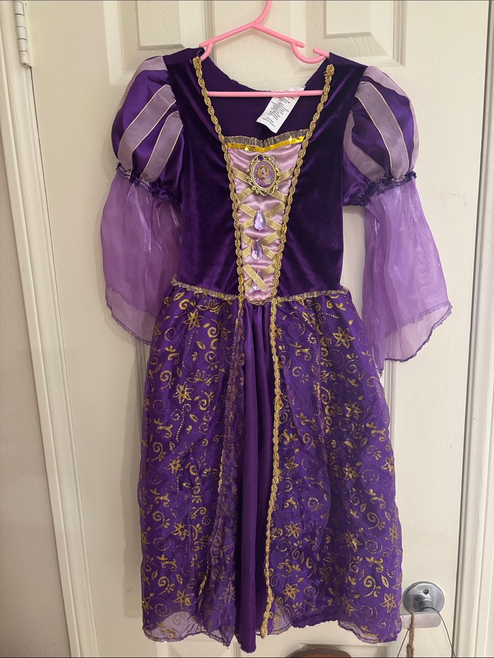 Disney Rapunzel  Princess Costume Dress with Gold Accents